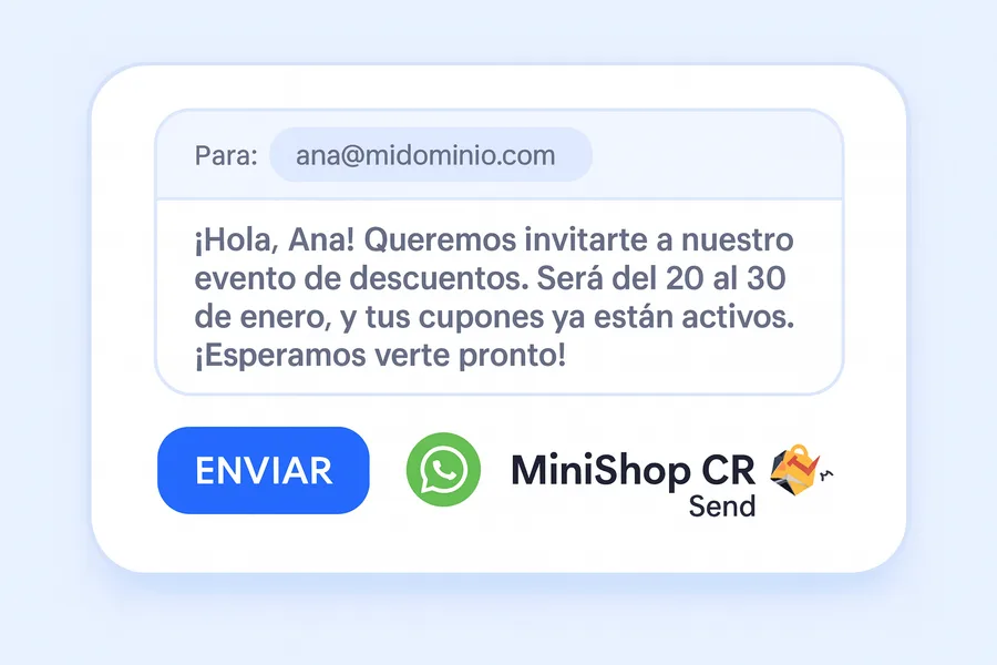 Ejemplo de envío MiniShopCR Send